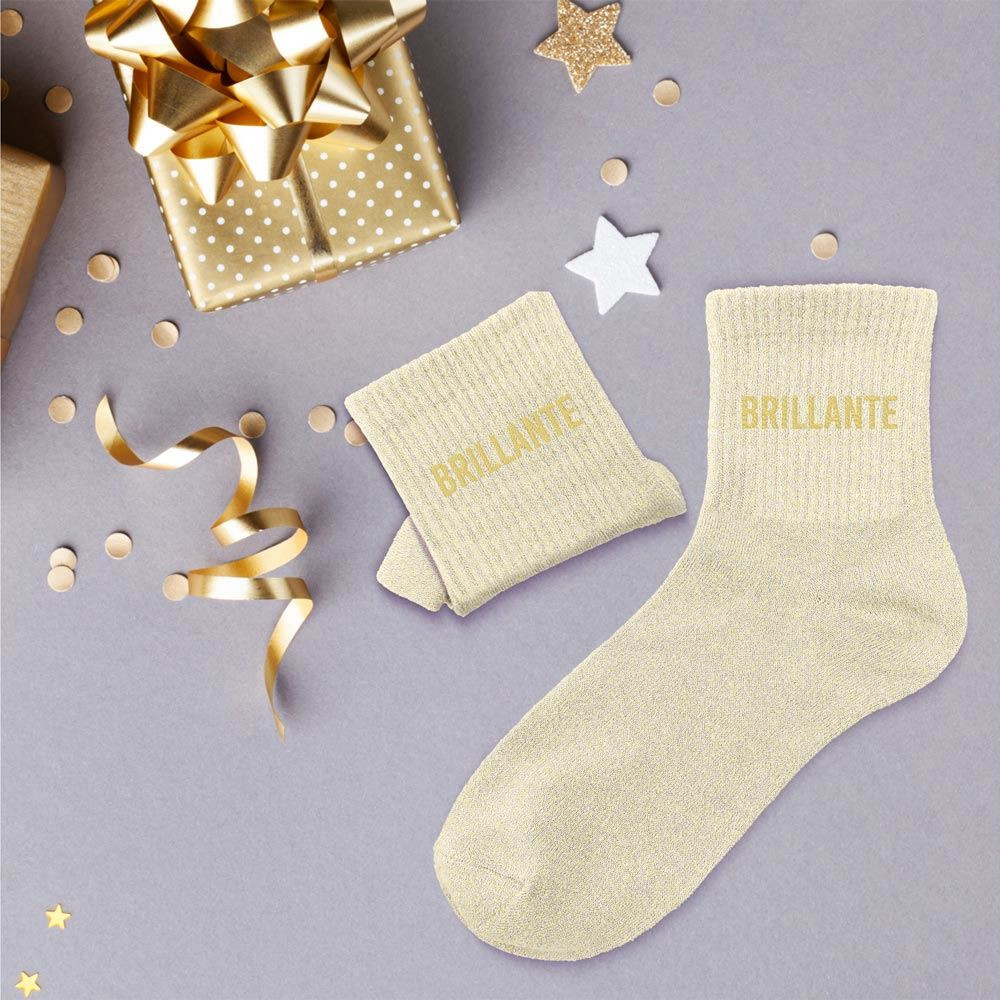 chaussettes blanches paillettes brillante