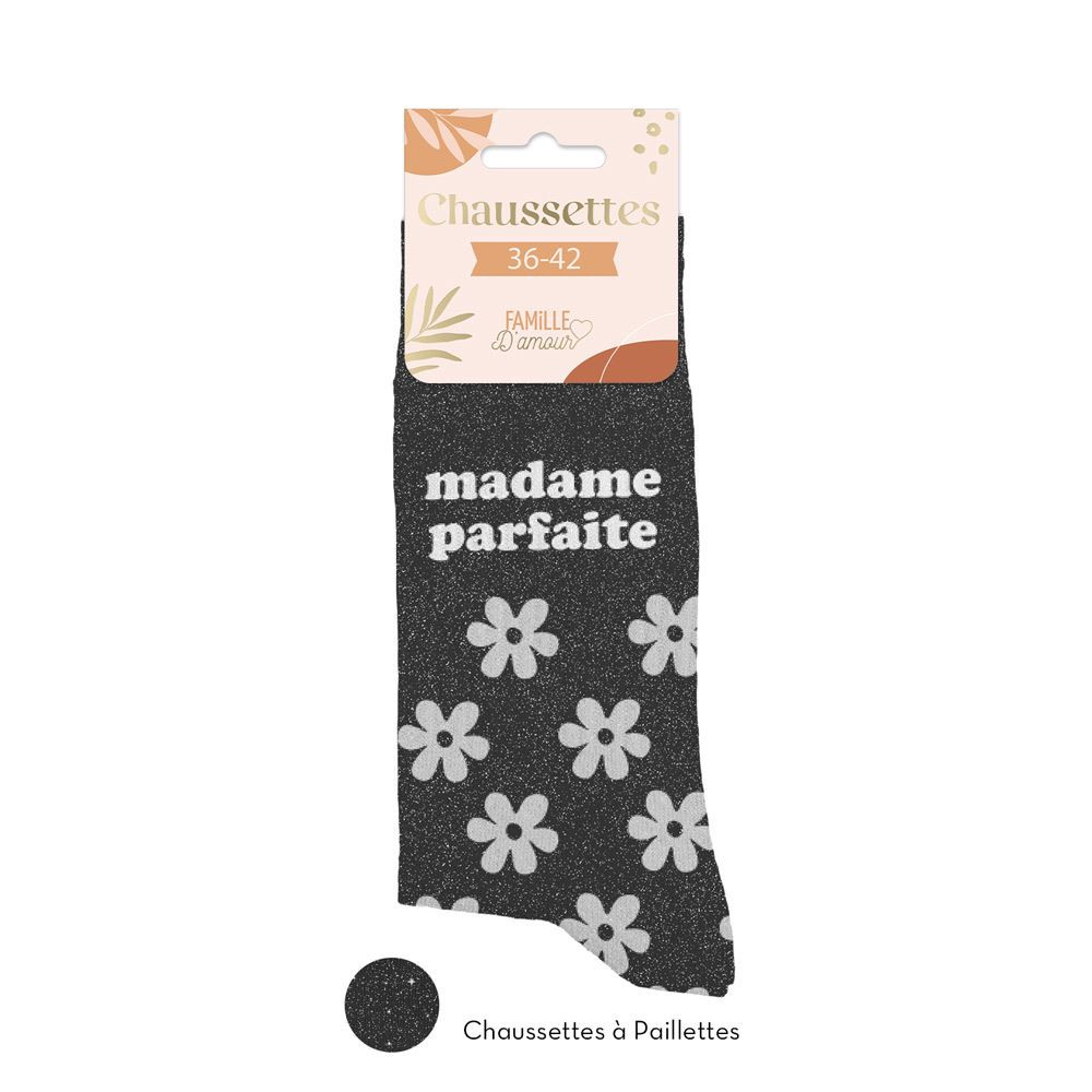 Chaussettes noires paillettes "Madame Parfaite"