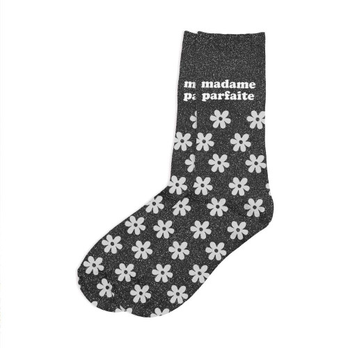 Chaussettes noires paillettes "Madame Parfaite"