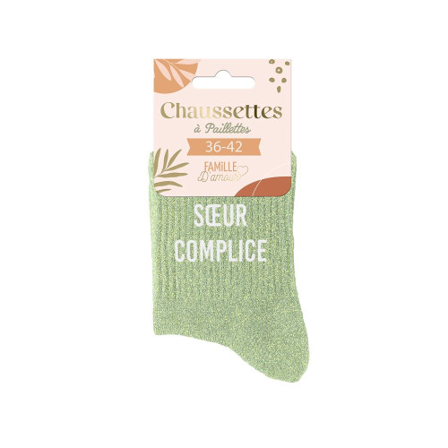 chaussettes vertes paillettes soeur complice