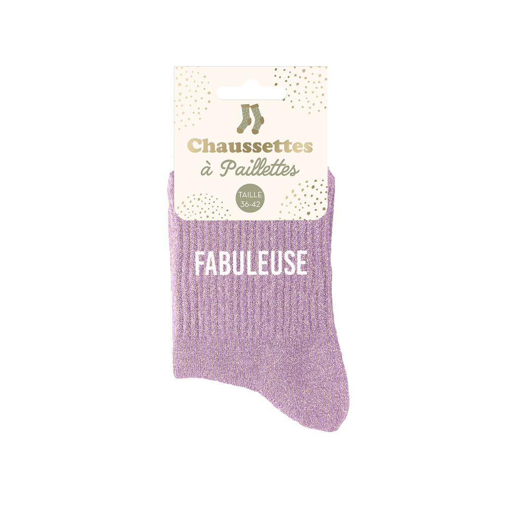 chaussettes roses paillettes fabuleuse