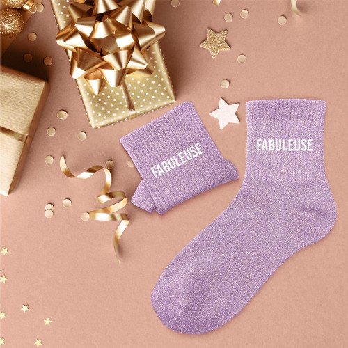 chaussettes roses paillettes fabuleuse