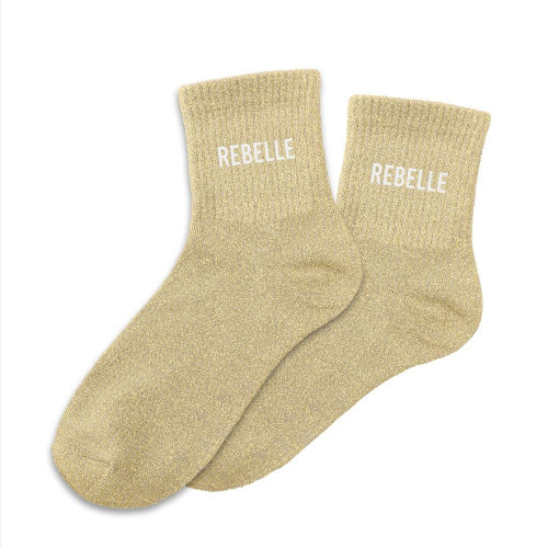 chaussettes beiges paillettes rebelle