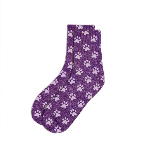 chaussettes courtes violettes paillettes chat