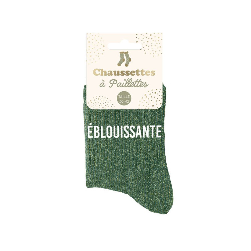 chaussettes vertes paillettes éblouissante mycrazystuff.com