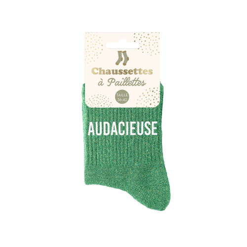 chaussettes vertes paillettes audacieuse mycrazystuff.com