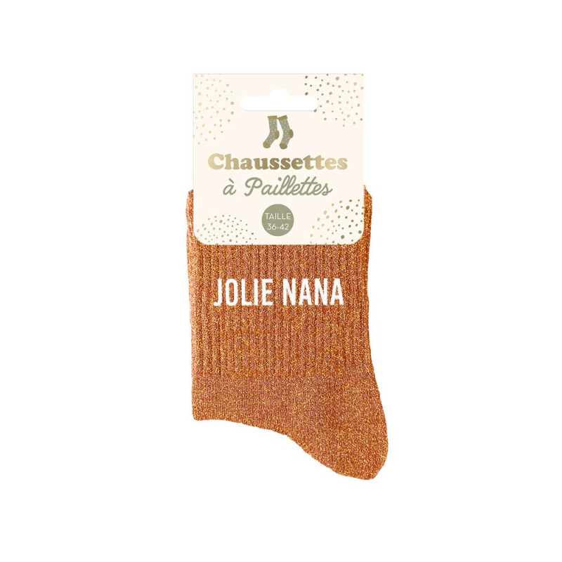 chaussettes marrons paillettes jolie nana mycrazystuff.com