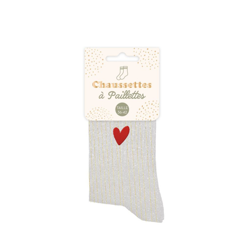 chaussettes courtes paillettes coeur mycrazystuff.com