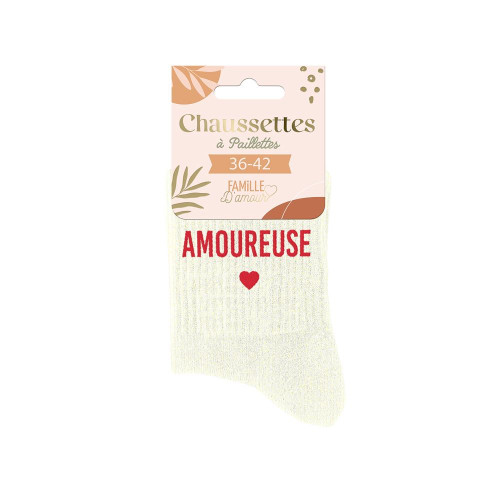 chaussettes blanches paillettes amoureuse mycrazystuff.com