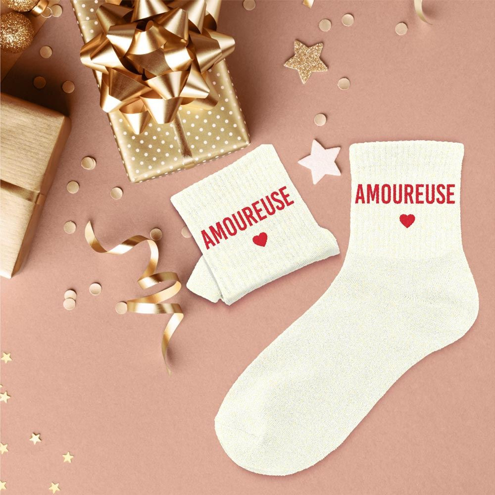 chaussettes blanches paillettes amoureuse mycrazystuff.com