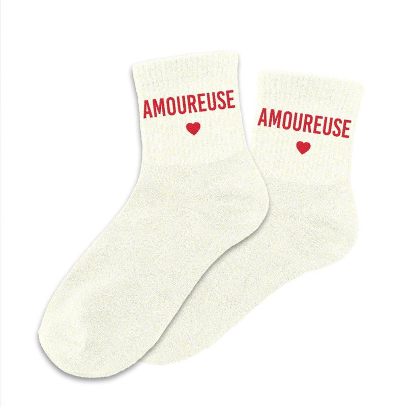 chaussettes blanches paillettes amoureuse mycrazystuff.com