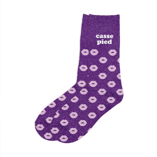 chaussettes violettes paillettes casse pied mycrazystuff.com