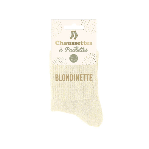 chaussettes beiges paillettes blondinette mycrazystuff.com