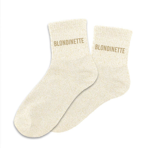 chaussettes beiges paillettes blondinette mycrazystuff.com