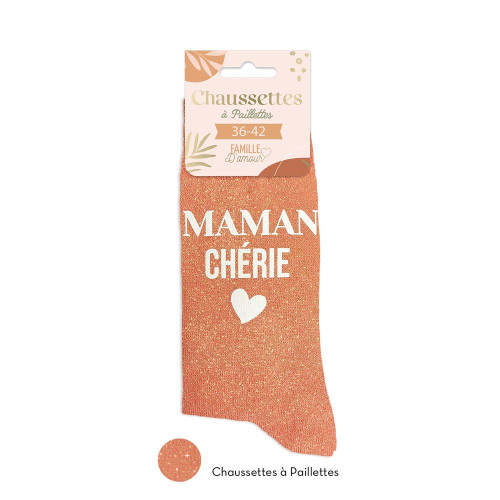 chaussettes orange paillettes maman chérie mycrazystuff.com