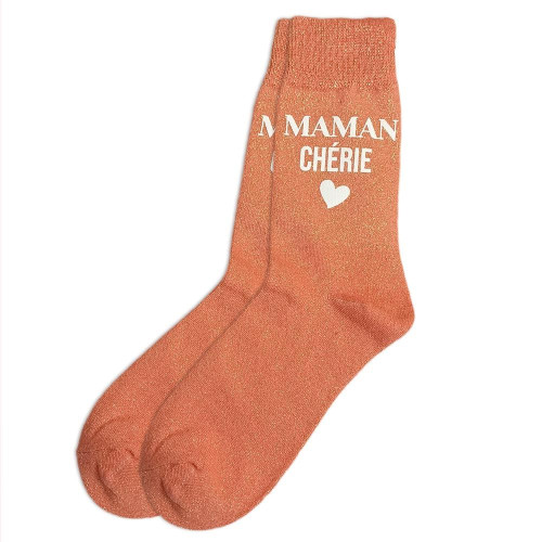 chaussettes orange paillettes maman chérie mycrazystuff.com