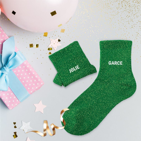 chaussettes vertes dépareillées paillettes jolie garce mycrazystuff.com