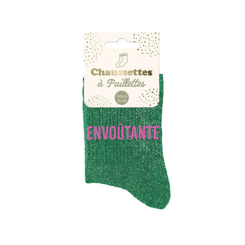 chaussettes vertes paillettes envoutante mycrazystuff.com