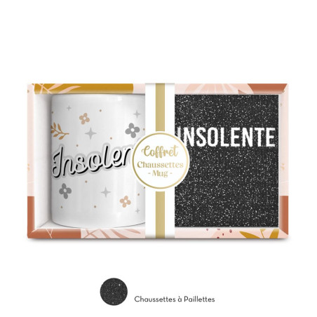 coffret mug chaussettes noires paillettes insolente mycrazystuff.com