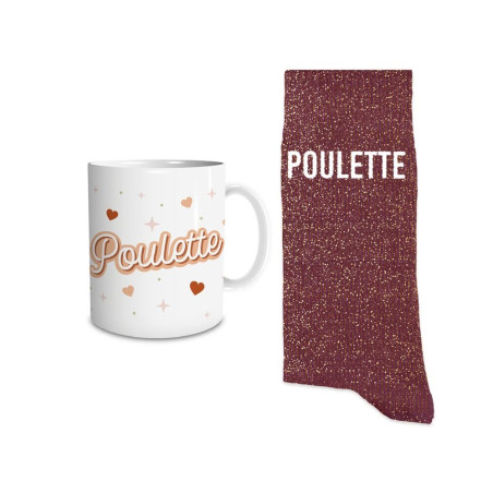 coffret mug chaussettes rouges paillettes poulette mycrazystuff.com