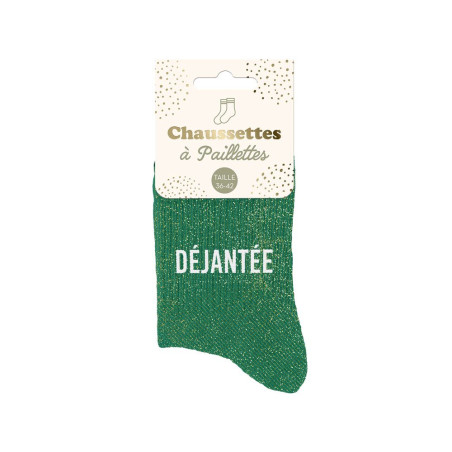 chaussettes vertes paillettes déjantée mycrazystuff.com