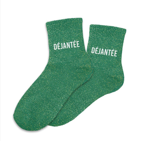 chaussettes vertes paillettes déjantée mycrazystuff.com