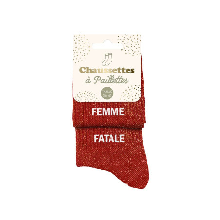 chaussettes duo rouges paillettes femme fatale mycrazystuff.com