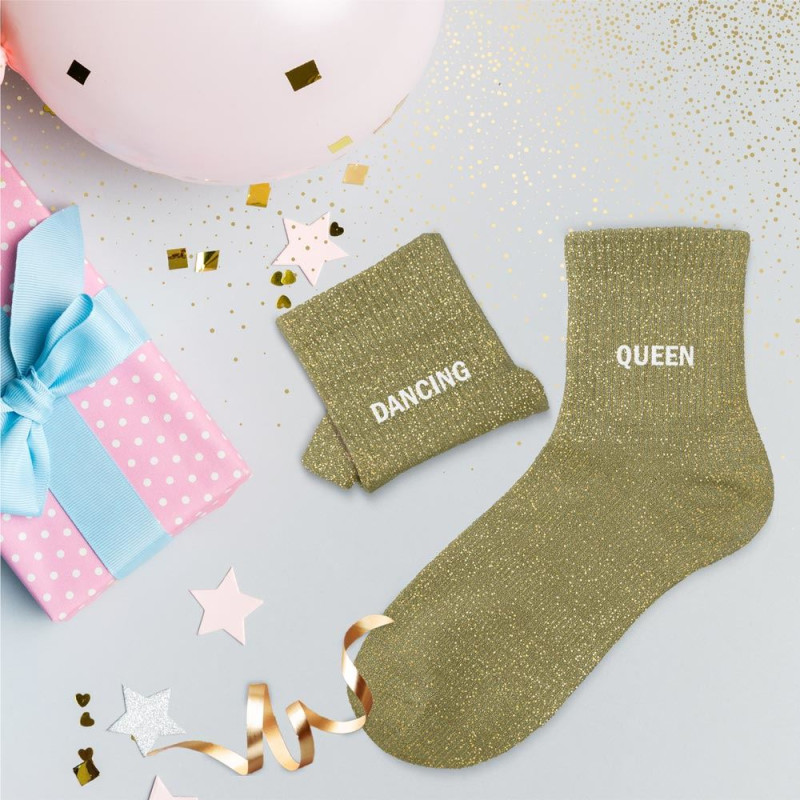 chaussettes duo vertes paillettes dancing queen mycrazystuff.com