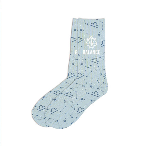 Chaussettes paillettes bleues zodiaque signe astrologique balance mycrazystuff.com