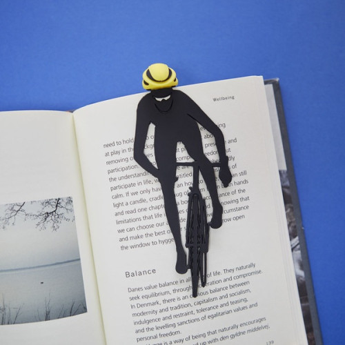 marque page cycliste jaune et noir balvi mycrazystuff.com