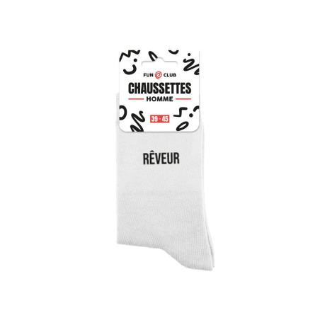 chaussettes blanches sport homme rêveur mycrazystuff.com