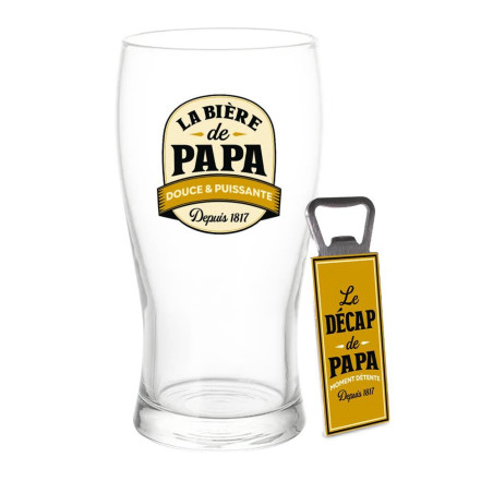 Coffret cadeau verre La bière de papa