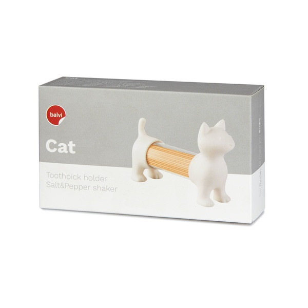 porte cure-dent salière poivrière chat blanc balvi mycrazystuff.com
