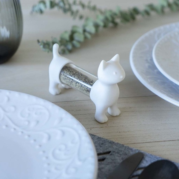 porte cure-dent salière poivrière chat blanc balvi mycrazystuff.com