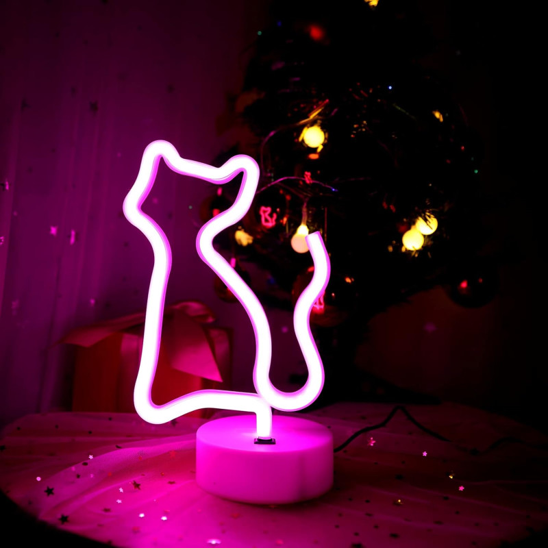 lampe neon led chat rose mycrazystuff.com