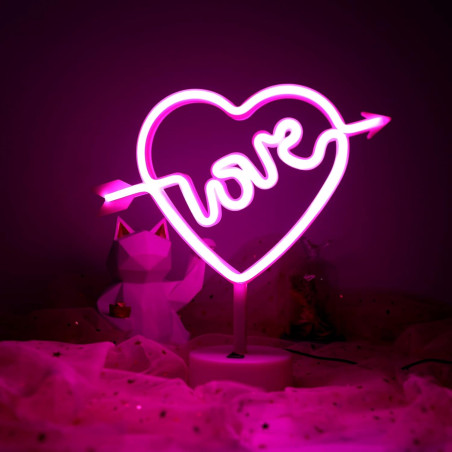 lampe neon led love coeur rose mycrazystuff.com