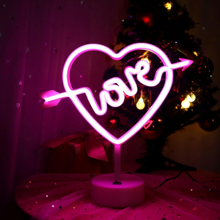 lampe neon led love coeur rose mycrazystuff.com