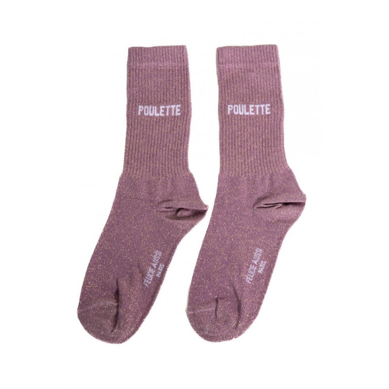 chaussettes poulette roses à paillettes Felicie aussi mycrazystuff.com