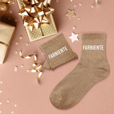 chaussettes paillettes dorées farniente mycrazystuff.com
