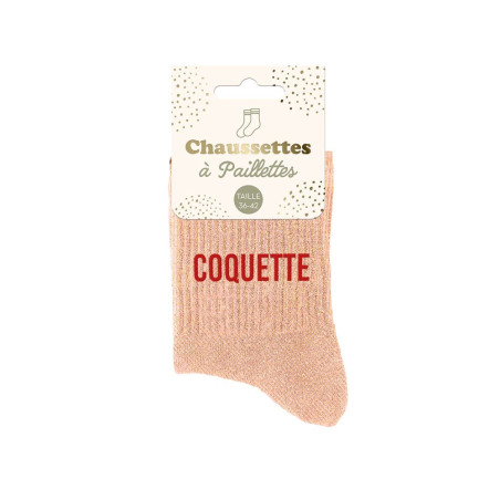 chaussettes paillettes roses coquette mycrazystuff.com