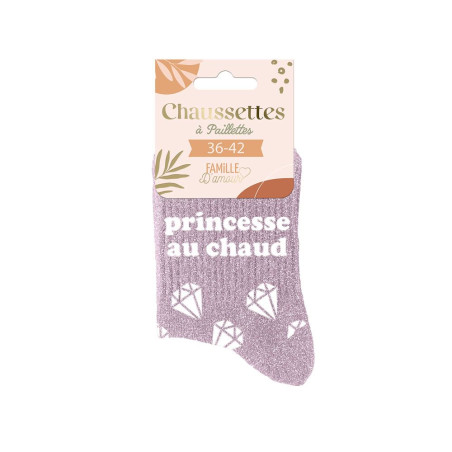 chaussettes paillettes roses princesse au chaud mycrazystuff.com