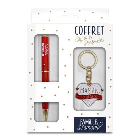 coffret stylo et porte clés maman parfaite mycrazystuff.com