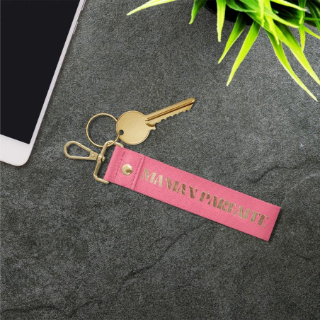 porte clés lanière maman parfaite rose mycrazystuff.com