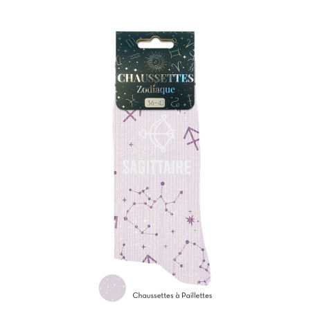 chaussettes zodiaques paillettes sagittaire mycrazystuff.com