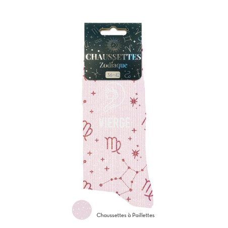 chaussettes zodiaque paillettes vierge mycrazystuff.com