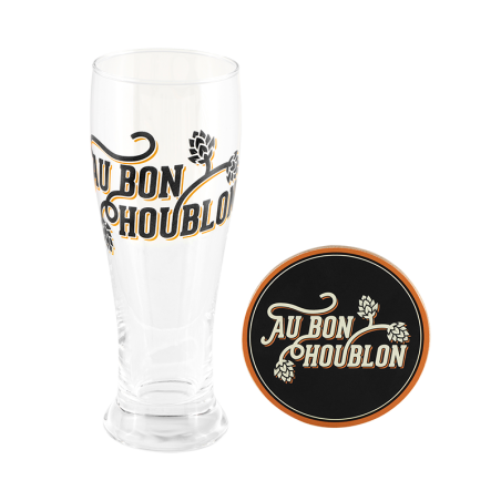 verre à bière avec sous verre au bon houblon mycrazystuff.com