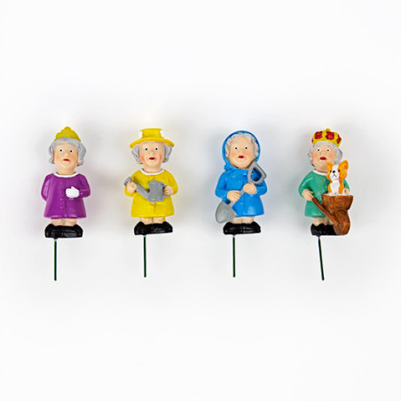 mini figurines pour plantes reine d'Angleterre   mycrazystuff.com