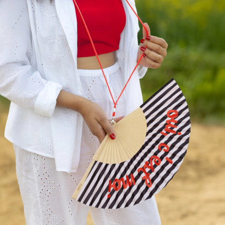 éventail noir et blanc oui c'est moi Fisura mycrazystuff.com