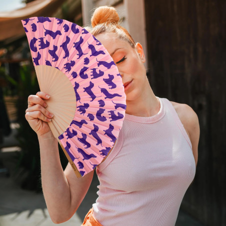 éventail rose teckel fisura Mycrazystuff.com