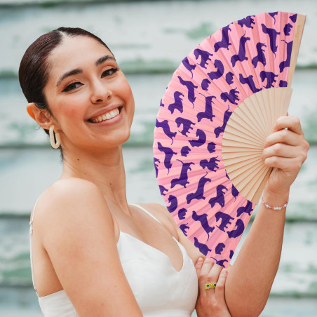 éventail rose teckel fisura Mycrazystuff.com